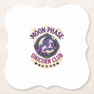 Eenhoorn Maanfase Eenhoorn Club Commercieel Shirt  Kartonnen Onderzetters