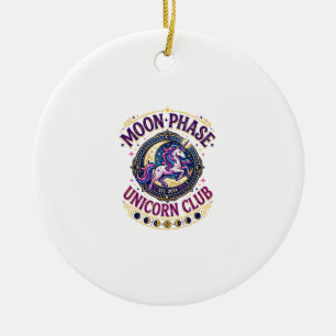 Eenhoorn Maanfase Eenhoorn Club Commercieel Shirt Keramisch Ornament