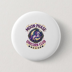 Eenhoorn Maanfase Eenhoorn Club Commercieel Shirt Ronde Button 5,7 Cm