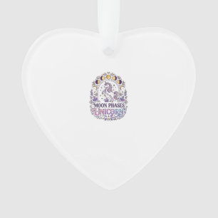 Eenhoorn Maanfasen Eenhoorn Witte Achtergrond Shir Ornament