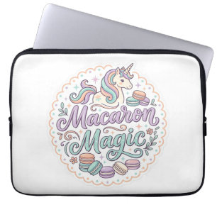 Eenhoorn Macaron Magie Whimsical T-Shirt Ontwerp_1 Laptop Sleeve