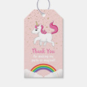 Eenhoorn Magical Party Rainbow Pink Favor Bedankt Cadeaulabel (Voorkant)