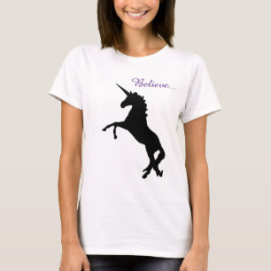 Eenhoorn Magie Geloof Zwarte Dames T-shirt