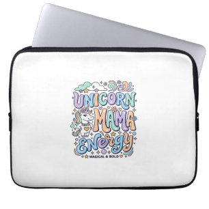 Eenhoorn Mama Energie Kawaii Vector Ontwerp_1 Laptop Sleeve