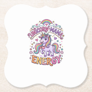 Eenhoorn Mama Energie Kleurrijk Zazzle Ontwerp_1 Kartonnen Onderzetters