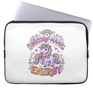 Eenhoorn Mama Energie Kleurrijk Zazzle Ontwerp_1 Laptop Sleeve