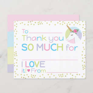 Eenhoorn Meisje Stationery Fill-in Dank u