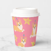 Eenhoorn Meisje Verjaardag, Corgi Custom Age Papieren Bekers (Voorkant)