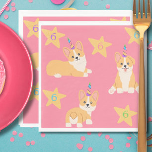 Eenhoorn Meisje Verjaardag, Corgi Custom Age Servet