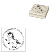 Eenhoorn met adres 	rubberstempel (Gestempeld)