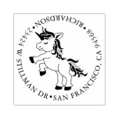 Eenhoorn met adres 	rubberstempel (Afrduk)