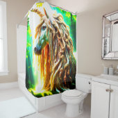 Eenhoorn met Dreadlocks Douchegordijn (In situ)