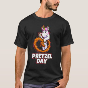 Eenhoorn met een Pretzel dag bakken Pretzels T-shirt