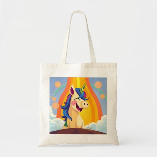 Eenhoorn met kleurrijke waterval tote bag (Voorkant)