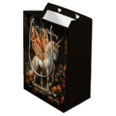 Eenhoorn met Oranje vlindervleugels Aanmoediging Medium Cadeauzakje (Achterkant Gekanteld)