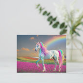 Eenhoorn met Regenboog Briefkaart (Staand voorkant)