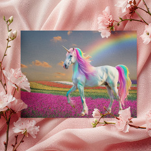 Eenhoorn met Regenboog Briefkaart
