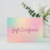 Eenhoorn Mix Faux Roze Glitter Cadeaubon (Staand voorkant)