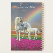 Eenhoorn moeder en veulen regenboog jaarlijks mono planner (Achterkant)