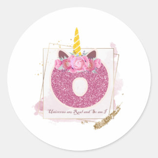 Eenhoorn Monogram O Aangepaste Stickers