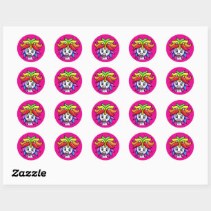 EENHOORN MOOI RONDE STICKER