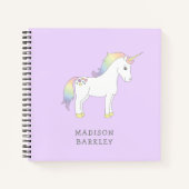 Eenhoorn Mooie Kinder Pastel Notitieboek (Voorkant)