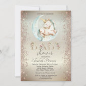 Eenhoorn Moon Gold Glitter Confetti Baby shower Kaart (Voorkant)