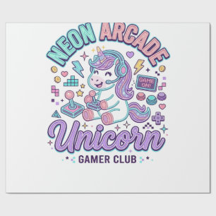 Eenhoorn Neon Arcade Eenhoorn Retro Stijl Product  Cadeaupapier