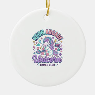 Eenhoorn Neon Arcade Eenhoorn Retro Stijl Product Keramisch Ornament