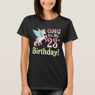 Eenhoorn Omg Het is mijn 23ste verjaardag Gelukkig T-shirt