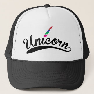 Eenhoorn Ontwerp Regenboog Woordletters Trucker Pet