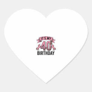 Eenhoorn ontwerp voor 40ste verjaardag met vintage hart sticker