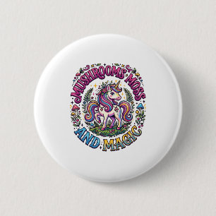 Eenhoorn Paddenstoelen Mos en Magie Commercieel Sh Ronde Button 5,7 Cm