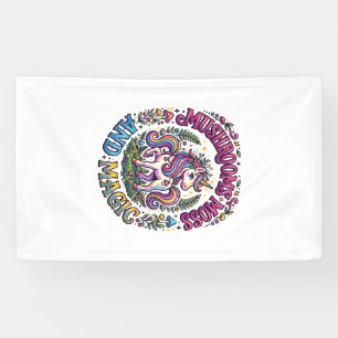Eenhoorn Paddenstoelen Mos en Magie Commercieel Sh Spandoek