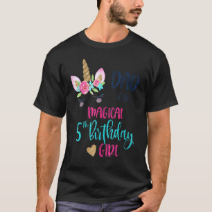 Eenhoorn Pap van de 5e Verjaardag Meisje Leuke Mat T-shirt