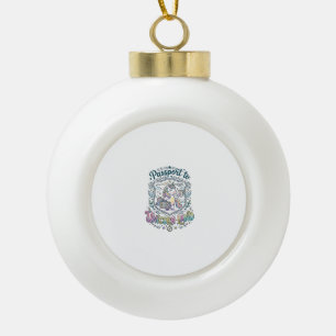 Eenhoorn Paspoort naar Eenhoorn Land Witte Achterg Keramische Bal Ornament