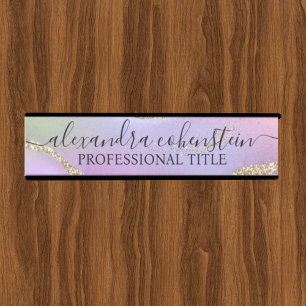 Eenhoorn Pastel Marmer Agaat Kantoor Deur Bord Deurbordje