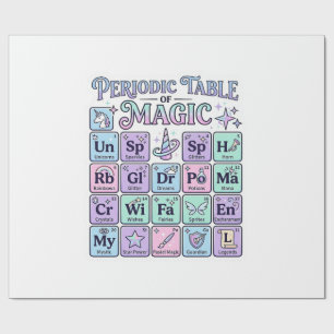 Eenhoorn Periodiek Systeem van Magie Grafisch Ontw Cadeaupapier