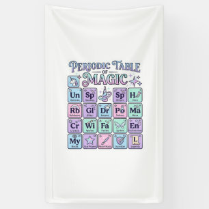 Eenhoorn Periodiek Systeem van Magie Grafisch Ontw Spandoek