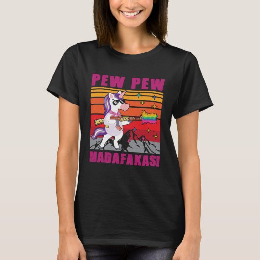 Eenhoorn Pew Pew Madafakas Eenhoorn T-shirt (Voorkant)