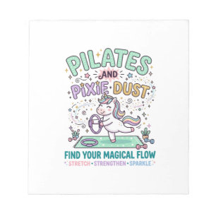 Eenhoorn Pilates en Pixie Dust Vette Typografie T- Notitieblok