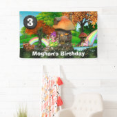 Eenhoorn pixie regenboog fantasie bos DIY leeftijd Spandoek (Insitu)