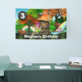 Eenhoorn pixie regenboog fantasie bos DIY leeftijd Spandoek (Beurs)