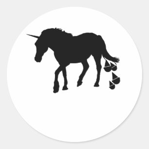 Eenhoorn poepen ijs ronde sticker