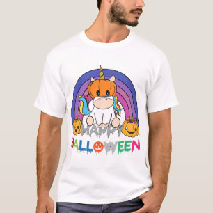 Eenhoorn Pompoen Hoofd Voor Halloween T-shirt