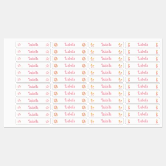 Eenhoorn Prinses Terug naar School Kleding Labels (Vel)