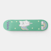 Eenhoorn Rainbow gepersonaliseerd skateboard (Horizontaal)