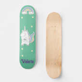 Eenhoorn Rainbow gepersonaliseerd skateboard (Voorkant)