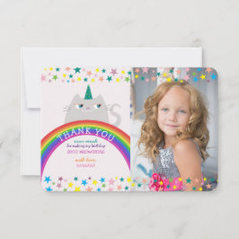 Eenhoorn Rainbow Meisje Verjaardag Dank u Bedankkaart