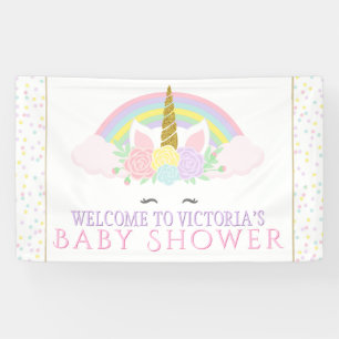 Eenhoorn Regenboog Baby shower Banners